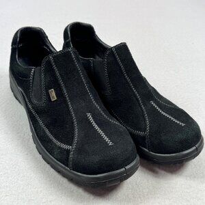 Rieker Black Suede Slip-On Comfort Mules